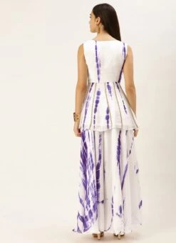 Top From White Tie N Dye Indo Western Co Ords Set After Six Wear -Deals Chic Lehenga Store White Tie N Dye Indo Western Co Ords Set IWBS02210999 b