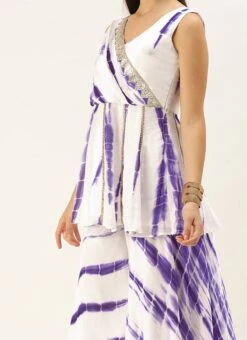 Top From White Tie N Dye Indo Western Co Ords Set After Six Wear