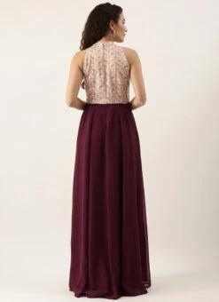 White Tie N Dye Nylon Purple Flared Dress Festive Wear -Deals Chic Lehenga Store White Tie N Dye Nylon Purple Flared Dress DRBS02110978 b