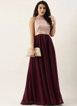 White Tie N Dye Nylon Purple Flared Dress Festive Wear -Deals Chic Lehenga Store White Tie N Dye Nylon Purple Flared Dress DRBS02110978 u