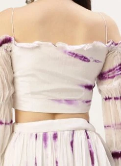 Skirt From White Viscose Tie N Dye Co Ords Set After Six Wear -Deals Chic Lehenga Store White Viscose Tie N Dye Co Ords Set IWBS02211253 rrc2