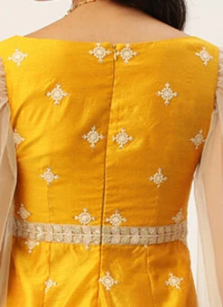 Yellow Art Silk Embroidered Jumpsuit Party Wear -Deals Chic Lehenga Store Yellow Art Silk Embroidered Jumpsuit DRBS02209681 rrc2