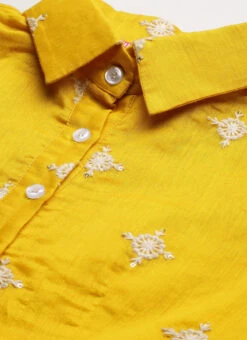 Yellow Chanderi Cotton Tiered Dress Festive Wear -Deals Chic Lehenga Store Yellow Chanderi Cotton Tiered Dress DRBS02205872 rrc1