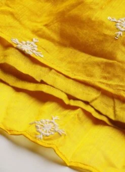 Yellow Chanderi Cotton Tiered Dress Festive Wear -Deals Chic Lehenga Store Yellow Chanderi Cotton Tiered Dress DRBS02205872 rrc3