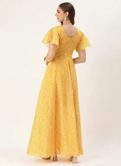 Yellow Digital Print High N Low Style Dress After Six Wear -Deals Chic Lehenga Store Yellow Digital Print High N Low Style Dress DRBS02306371 b