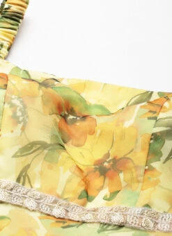 Dupatta From Yellow Digital Printed Organza Suit Set After Six Wear -Deals Chic Lehenga Store Yellow Digital Printed Organza Suit Set SLBS02212594 rrc1