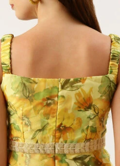 Dupatta From Yellow Digital Printed Organza Suit Set After Six Wear -Deals Chic Lehenga Store Yellow Digital Printed Organza Suit Set SLBS02212594 rrc2