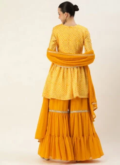 Top From Yellow Digital Printed Alia Cut Sharara Suit After Six Wear -Deals Chic Lehenga Store Yellow Digital Printed Sharara Suit SLBS02306377 b