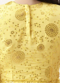 Yellow Embroidered Chinon Blouse Wedding Wear -Deals Chic Lehenga Store Yellow Embroidered Chinon Blouse BLBS02303843 rrc2