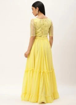 Skirt From Yellow Embroidered Crop Top N Skirt After Six Wear -Deals Chic Lehenga Store Yellow Embroidered Crop Top N Skirt IWBS02301682 b