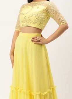 Skirt From Yellow Embroidered Crop Top N Skirt After Six Wear
