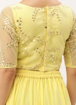 Skirt From Yellow Embroidered Crop Top N Skirt After Six Wear -Deals Chic Lehenga Store Yellow Embroidered Crop Top N Skirt IWBS02301682 rrc3