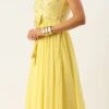 Yellow Embroidered Gown Party Wear