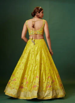 Yellow Embroidered And Hand Work Art Silk Umbrella Lehenga Wedding Wear 7 Yellow Embroidered And Hand Work Art Silk Umbrella Lehenga Wedding Wear -Deals Chic Lehenga Store Yellow Embroidered and Hand work Art Silk Umbrella Lehenga GHMKNS1179579A b