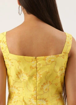 Yellow Foil Printed Jumpsuit Festive Wear -Deals Chic Lehenga Store Yellow Foil Printed Jumpsuit DRBS02208466 rrc2