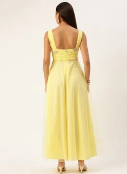 Yellow Georgette Embroidered Dress Party Wear -Deals Chic Lehenga Store Yellow Georgette Embroidered Dress DRBS02301673 b