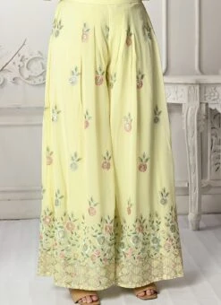 Dupatta From Yellow Georgette Embroidered Palazzo Suit After Six Wear -Deals Chic Lehenga Store Yellow Georgette Embroidered Palazzo Suit SLBS02303903 rrc2 1