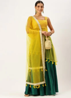 Yellow N Green Embroidered Long Choli Lehenga Festive Wear Party Wear 10 Yellow N Green Embroidered Long Choli Lehenga Festive Wear Party Wear -Deals Chic Lehenga Store Yellow N Green Embroidered Long Choli Lehenga GHBS02203552 u