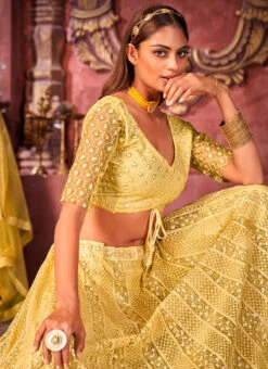 Yellow Net Embroidered And Sequins Umbrella Lehenga Party Wear 7 Yellow Net Embroidered And Sequins Umbrella Lehenga Party Wear -Deals Chic Lehenga Store Yellow Net Embroidered and Sequins Umbrella Lehenga GHSAK42436002 b