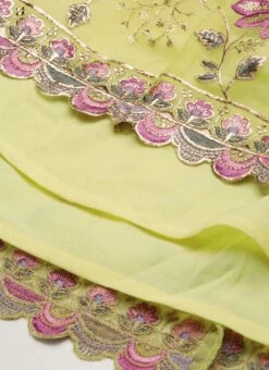 Yellow Organza Embroidered Gown Festive Wear -Deals Chic Lehenga Store Yellow Organza Embroidered Gown IWBS02211033 rrc3