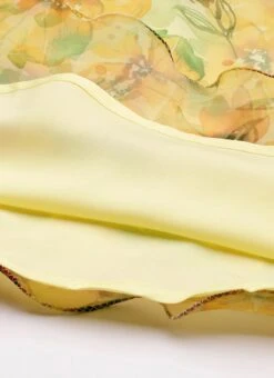 Yellow Organza Mini Dress Party Wear -Deals Chic Lehenga Store Yellow Organza Mini Dress DRBS02209616 rrc3