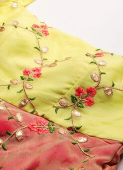 Yellow Organza N Hot Pink Layered Style Gown Festive Wear -Deals Chic Lehenga Store Yellow Organza N Hot Pink Layered Style Gown IWBS02206202 rrc1