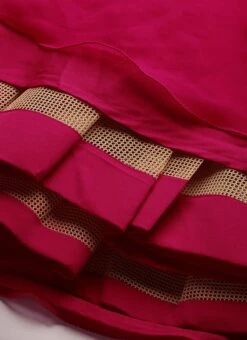 Yellow Organza N Hot Pink Layered Style Gown Wedding Wear -Deals Chic Lehenga Store Yellow Organza N Hot Pink Layered Style Gown IWBS02206202 rrc4 1