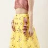 Skirt From Yellow Organza N Pink Art Silk Skirt N Top Set After Six Wear