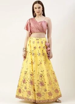 Skirt From Yellow Organza N Pink Art Silk Skirt N Top Set After Six Wear 10 Skirt From Yellow Organza N Pink Art Silk Skirt N Top Set After Six Wear -Deals Chic Lehenga Store Yellow Organza N Pink Art Silk Skirt N Top Set IWBS02211065 u