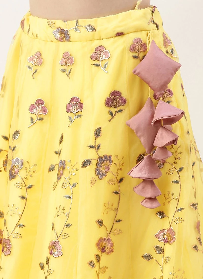 Skirt From Yellow Organza N Pink Art Silk Skirt N Top Set After Six Wear 6 Skirt From Yellow Organza N Pink Art Silk Skirt N Top Set After Six Wear - Image 6