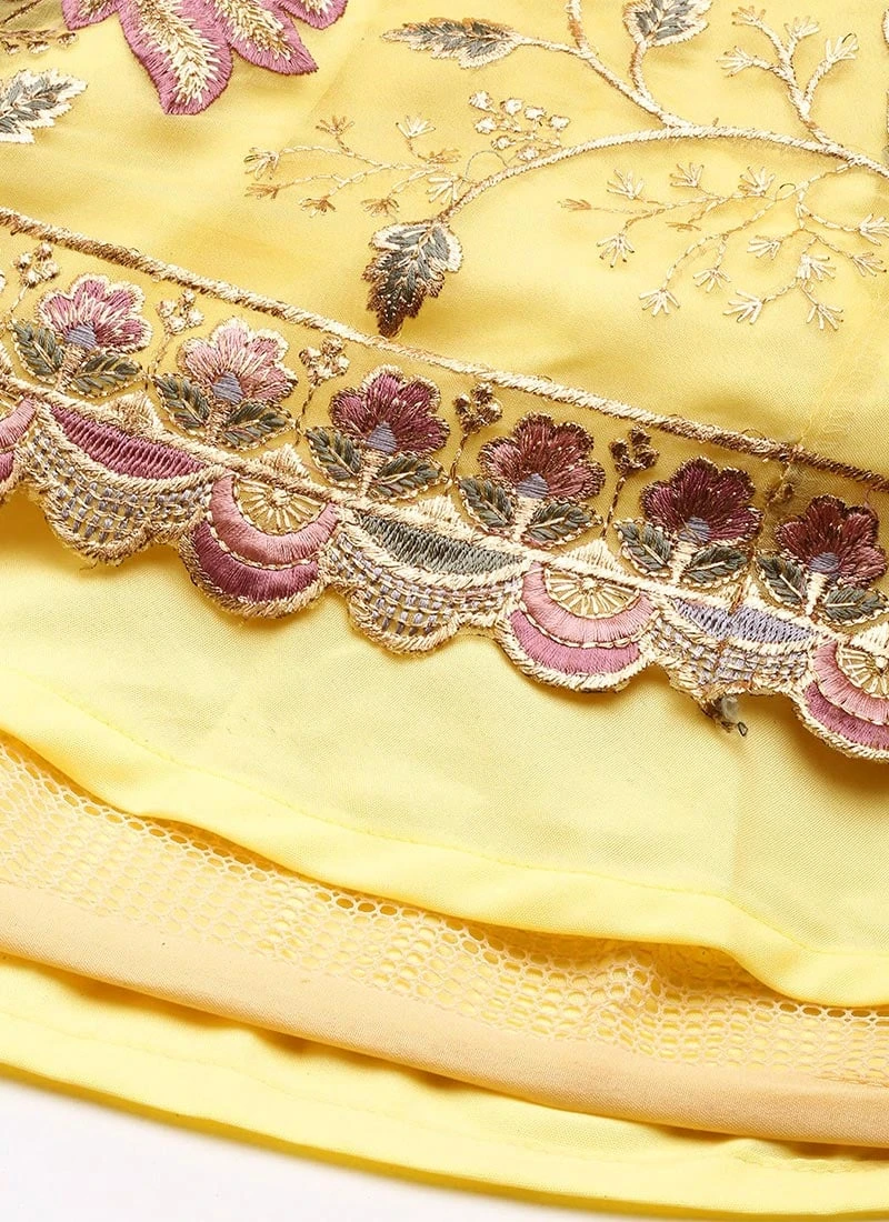 Skirt From Yellow Organza N Pink Art Silk Skirt N Top Set After Six Wear 8 Skirt From Yellow Organza N Pink Art Silk Skirt N Top Set After Six Wear - Image 8