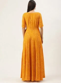 Yellow Printed Angarkha Gown Festive Wear -Deals Chic Lehenga Store Yellow Printed Angarkha Gown IWBS02110834 b