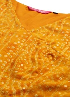 Yellow Printed Angarkha Gown Festive Wear -Deals Chic Lehenga Store Yellow Printed Angarkha Gown IWBS02110834 rrc1