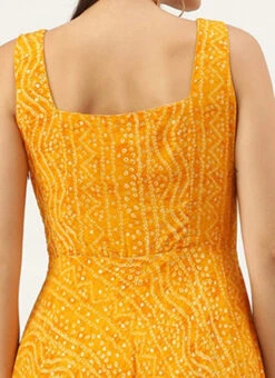 Yellow Printed Strap Neck Dress After Six Wear -Deals Chic Lehenga Store Yellow Printed Strap Neck Dress DRBS02109710 rrc2
