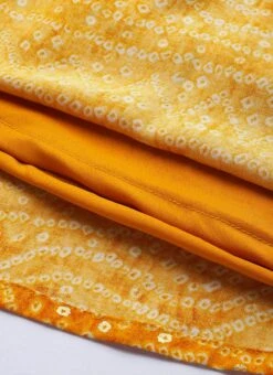 Yellow Printed Viscose Handkerchief Style Dress Festive Wear -Deals Chic Lehenga Store Yellow Printed Viscose Handkerchief Style Dress DRBS02110941 rrc3