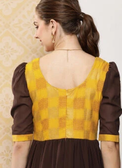 Yellow Rayon N Brown Georgette Gathers Dress After Six Wear 13 Yellow Rayon N Brown Georgette Gathers Dress After Six Wear -Deals Chic Lehenga Store Yellow Rayon N Brown Georgette Gathers Dress DRBS02302147 rrc2