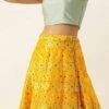 Yellow Taffeta N Green Art Silk Lehenga Festive Wear