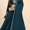 Rama Blue Faux Georgette Embroidered Anarkali Suit Party Wear