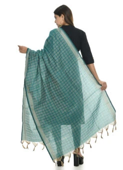 Aqua Blue Handloom Cotton Weaving Work Dupatta Work Wear -Deals Chic Lehenga Store aqua blue handloom cotton weaving work dupatta dpdmimfd060 b
