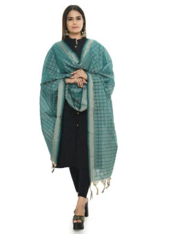 Aqua Blue Handloom Cotton Weaving Work Dupatta Work Wear -Deals Chic Lehenga Store aqua blue handloom cotton weaving work dupatta dpdmimfd060 u