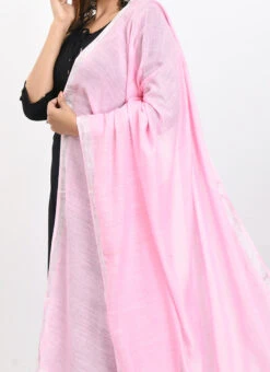 Baby Pink Linen Cotton Dupatta Work Wear