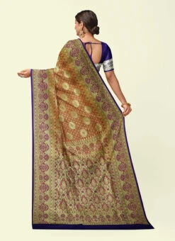 Banarasi Woven Work Multicolor Satin Silk Saree Festive Wear -Deals Chic Lehenga Store banarasi woven work multicolor satin silk saree savptabl200 b