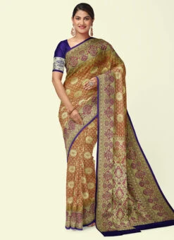Banarasi Woven Work Multicolor Satin Silk Saree Festive Wear -Deals Chic Lehenga Store banarasi woven work multicolor satin silk saree savptabl200 u