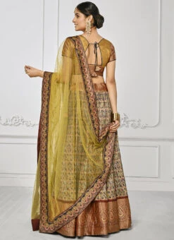Beige Art Silk Digital Print A Line Lehenga Festive Wear -Deals Chic Lehenga Store beige art silk digital print a line lehenga ghsjssbsl1621 b