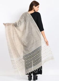 Beige Banarasi Cotton Dupatta Work Wear -Deals Chic Lehenga Store beige banarasi cotton dupatta dpdmimfd101 b