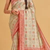 Beige Color Kashmiri And Woven Work Tussar Silk Saree Festive Wear