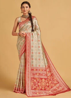 Beige Color Kashmiri And Woven Work Tussar Silk Saree Festive Wear -Deals Chic Lehenga Store beige color kashmiri and woven work tussar silk saree sasmt0053 u