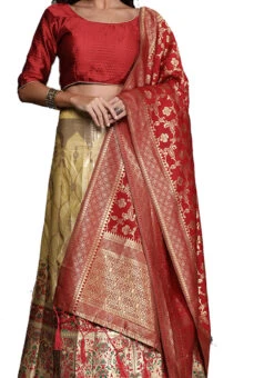Beige Silk Weaving Work A Line Lehenga Festive Wear