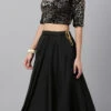 Black And Gold Sequins Lehenga Choli Set Festive Wear