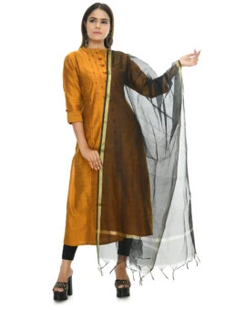 Black Chanderi Cotton Dupatta Festive Wear -Deals Chic Lehenga Store black chanderi cotton dupatta dpdmfmfd019 u